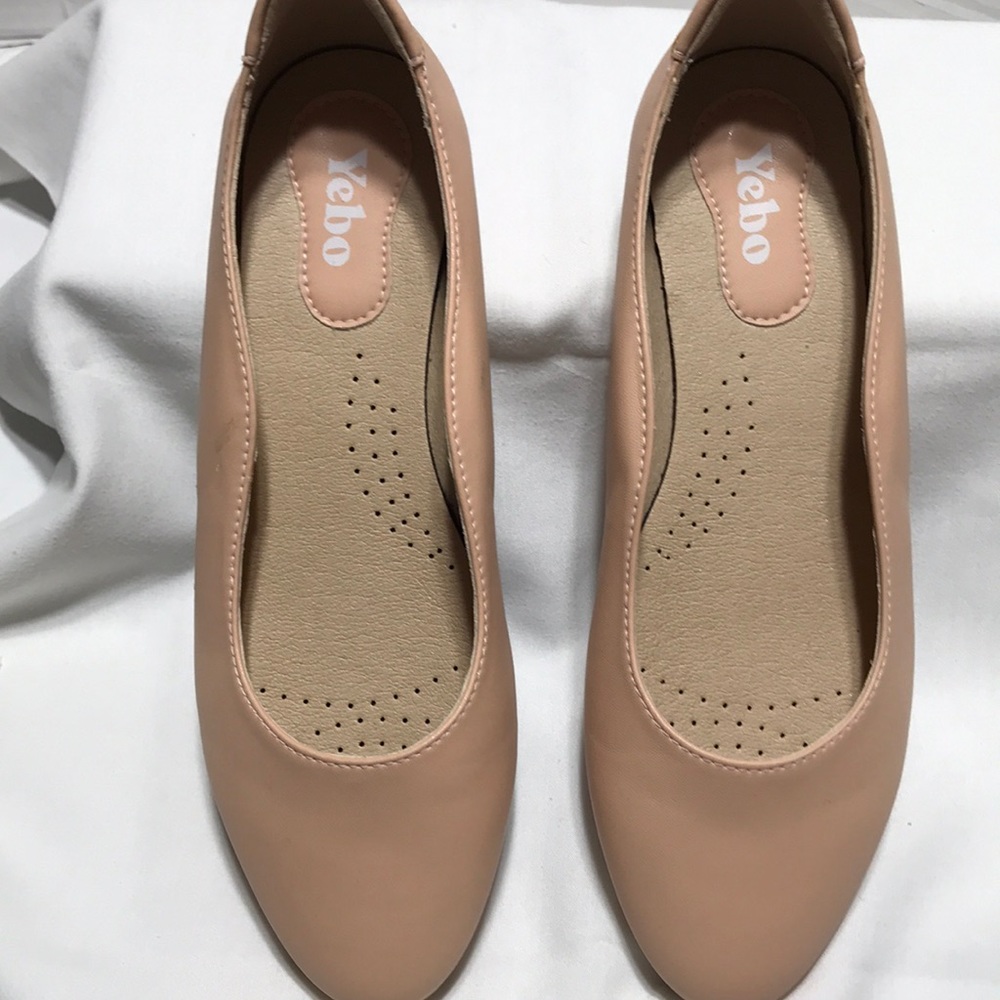 Yebo made in Portugal leather flats. Pre-owned but never worn